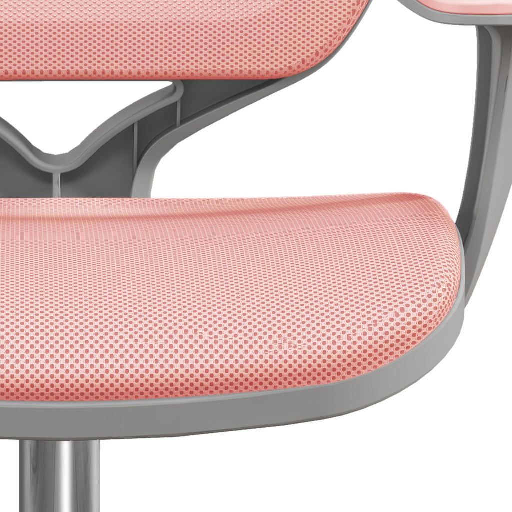 Vinsetto Office Chair, Breathable Mesh Swivel Desk Chair with Adjustable Height and  360° Swivel Security Wheels for Home Office, Study, Pink