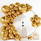 Labeol Metallic Gold Balloons Kit – 139 Pcs Chrome Gold Balloon Garland Arch (18/12/10/5 in)
