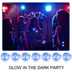 LACGO 60 PCS Halloween LED Flashing Bumpy Rings – Blue Light Jelly Glow Party Favors