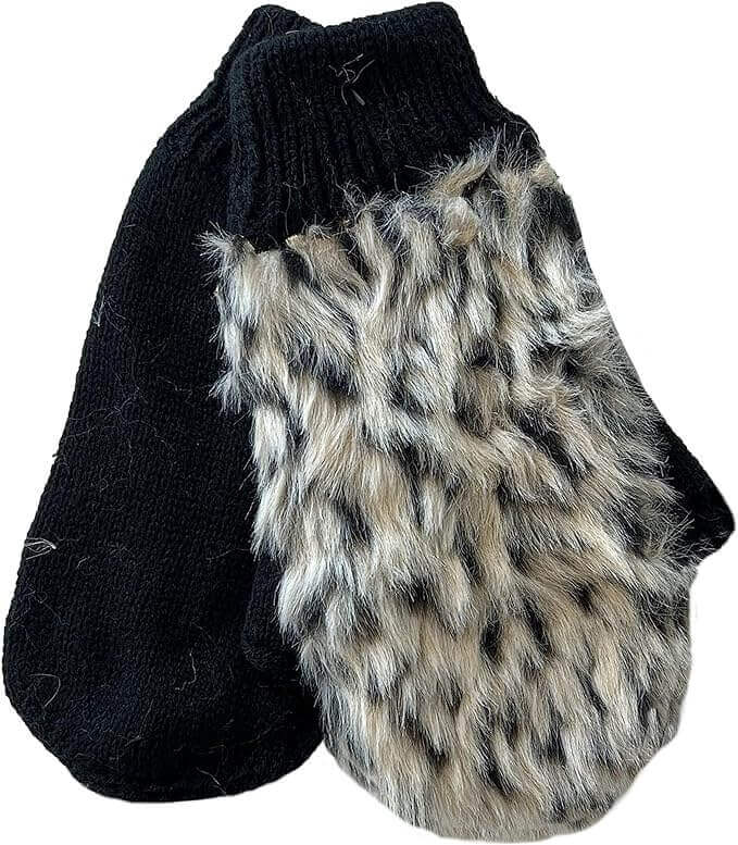 Sock Stack Ladies Faux Fur Winter Ski Hat With Ear Flaps And Matching Mittens Set Ideal