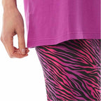 Daisy Dreamer Ladies Oversized Cotton T Shirt And Leggings PJ Set With Giraffe And Zebra