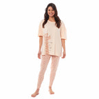 Daisy Dreamer Ladies Oversized Cotton T Shirt And Leggings PJ Set With Giraffe And Zebra