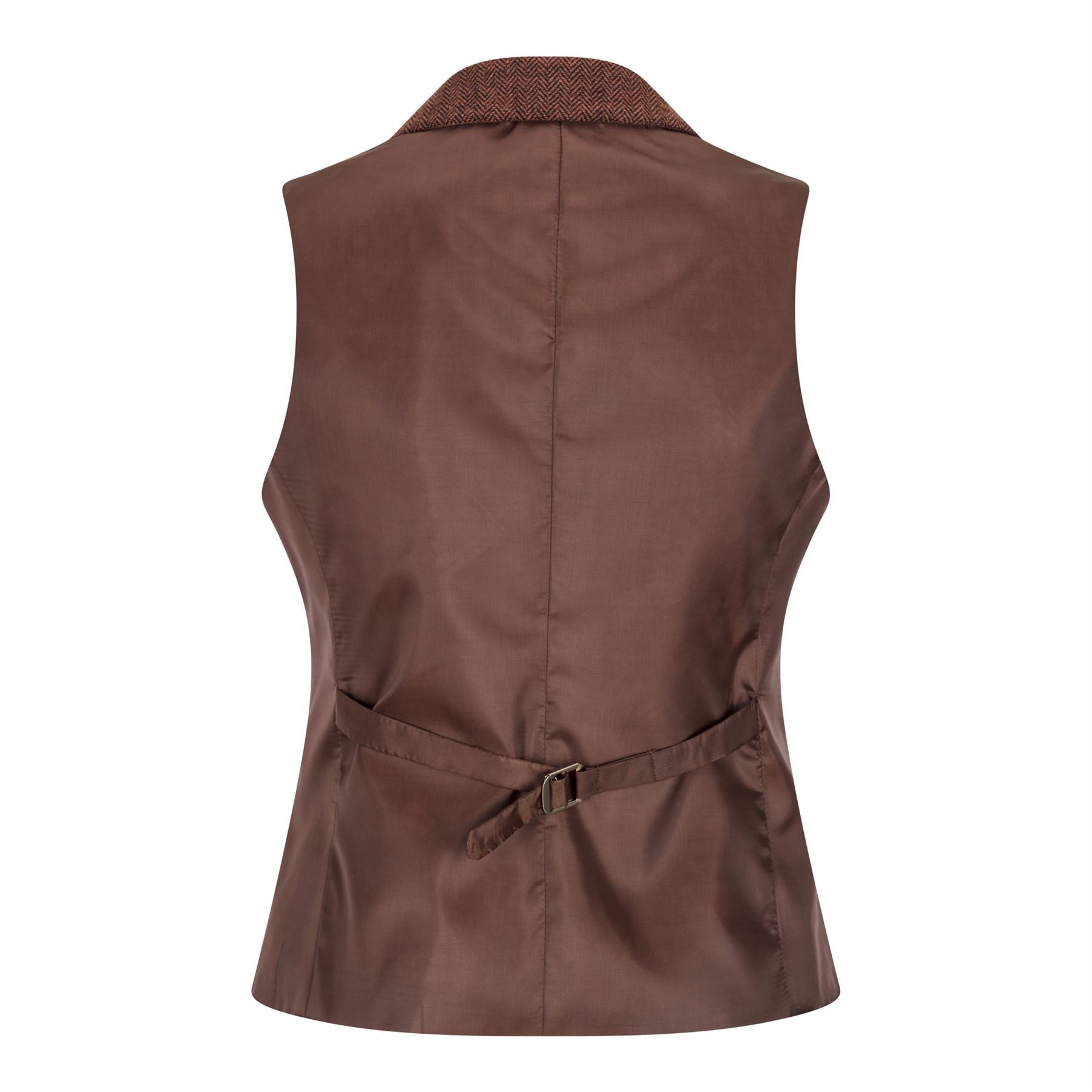 WS-12 - Women's Tweed Suit Blazer Trousers Waistcoat Herringbone Wool Rust Brown