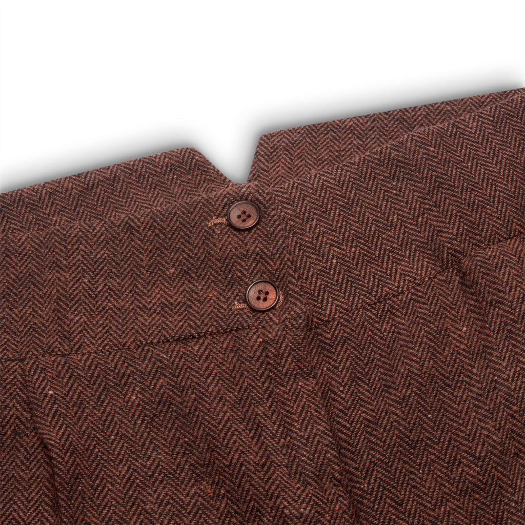 WS-12 - Women's Tweed Suit Blazer Trousers Waistcoat Herringbone Wool Rust Brown