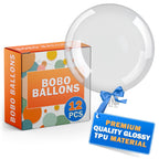 Lagarto Clear Balloons for Stuffing – 12 Pack, 20in Transparent TPU Glossy Bubble Balloons