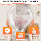 Lagarto Clear Balloons for Stuffing – 12 Pack, 20in Transparent TPU Glossy Bubble Balloons