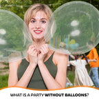 Lagarto Clear Balloons for Stuffing – 12 Pack, 20in Transparent TPU Glossy Bubble Balloons