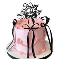 LAIFOOSHEN Bow Cake Topper - 12 Black Ribbon Toppers + Happy Birthday Sign