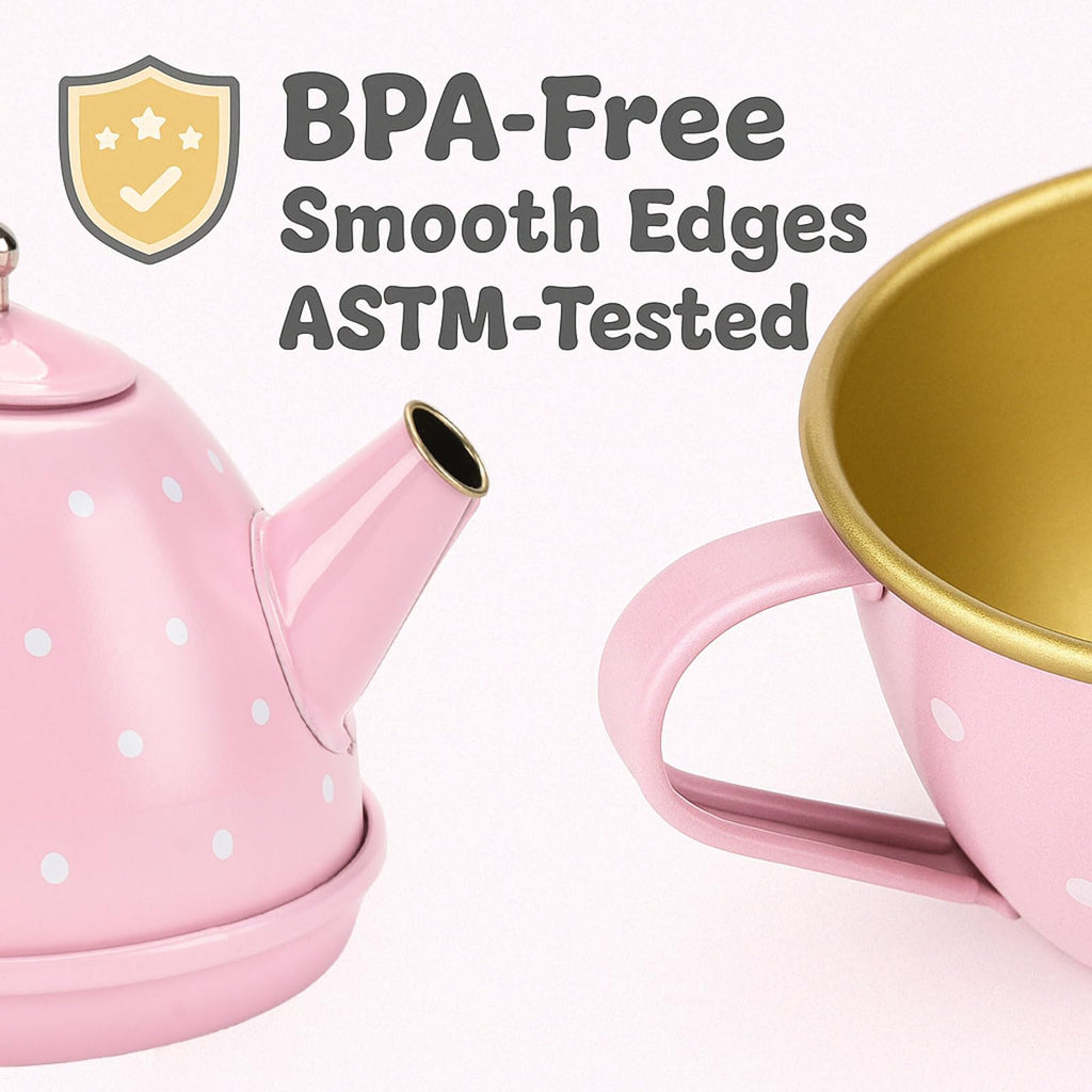 Lajeje Tea Party Set for Girls – 46-Piece Bunny Teapot Pretend Play Kit