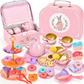 Lajeje Tea Party Set for Girls – 46-Piece Bunny Teapot Pretend Play Kit