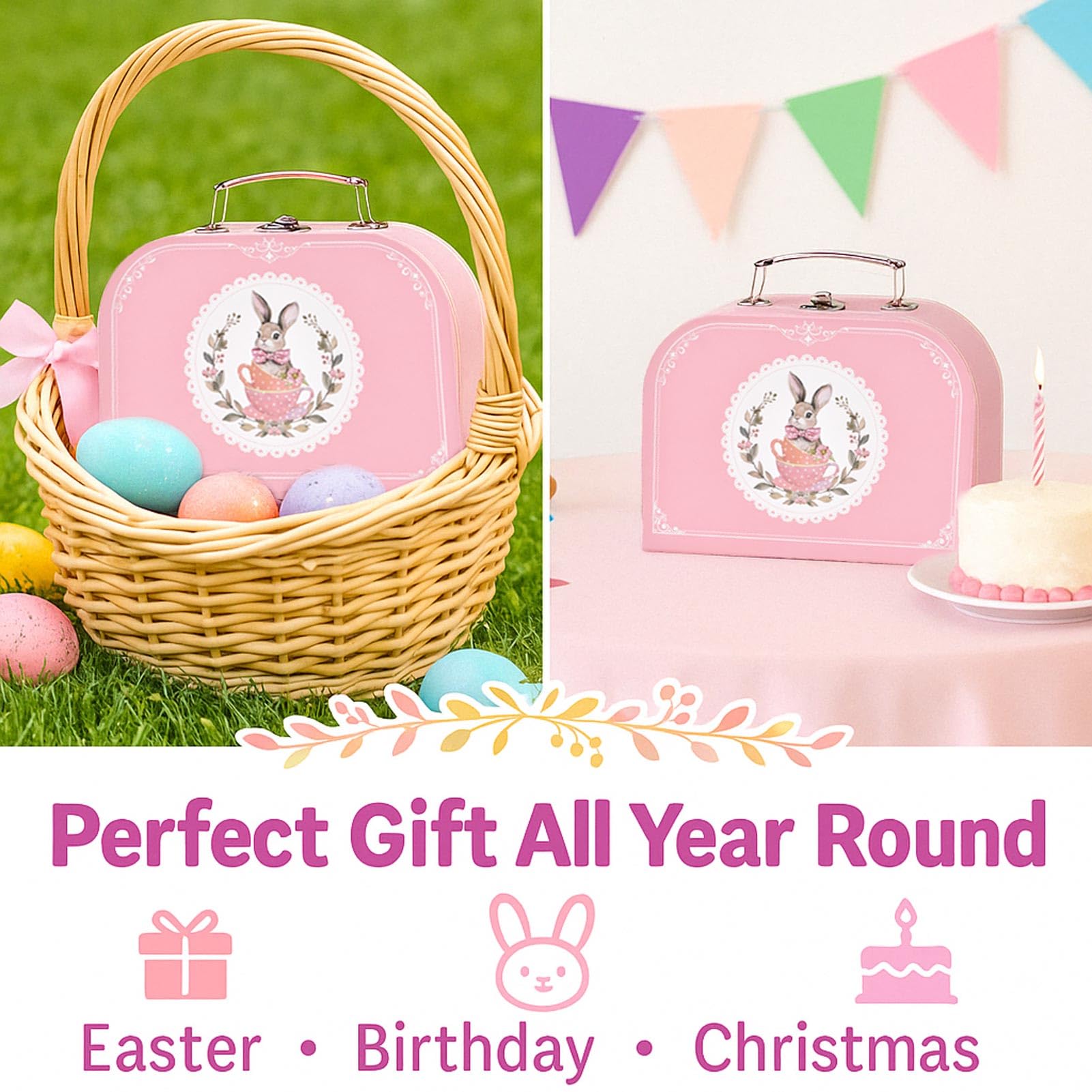 Lajeje Tea Party Set for Girls – 46-Piece Bunny Teapot Pretend Play Kit