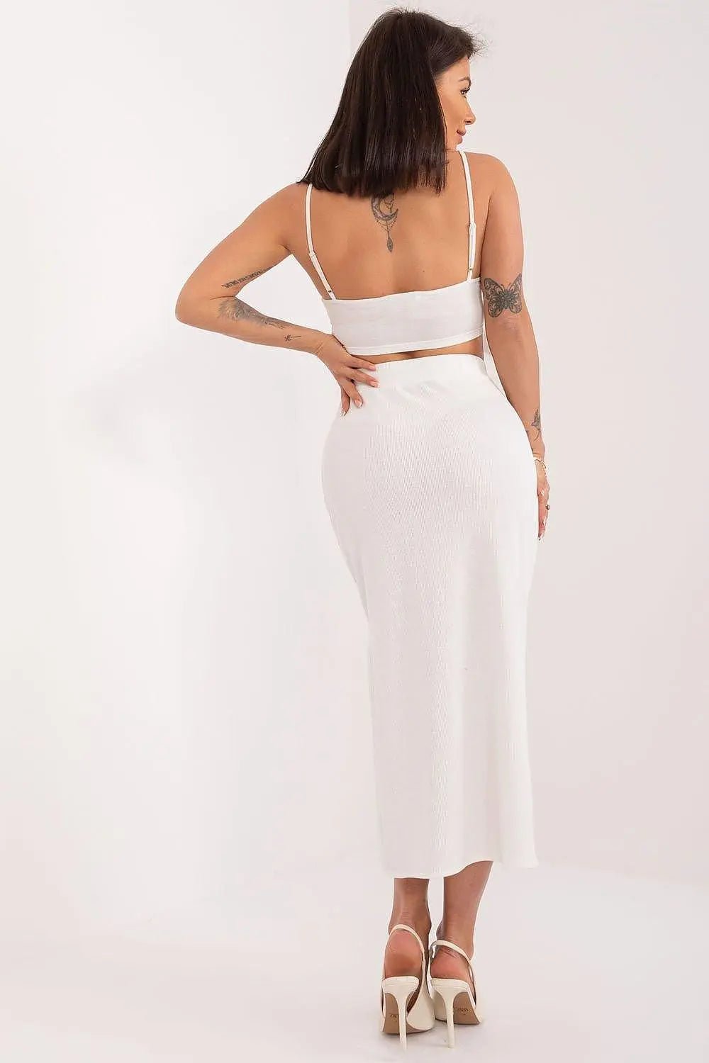 Lakerta casual looks ribbed fabric skirt