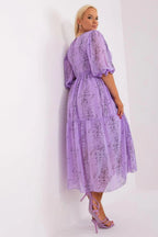 Lakerta round neckline plus size dress