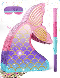 LAKINGO Mermaid Pinata for Girls – Under the Sea Pinata with Wood Stick & Blindfold (16 x 12 x 3 in)
