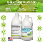 Land Art Organic Aloe Vera Drinkable Gel – 99.7% Pure, Cold-Processed, Digestive Support (64 oz x 2)