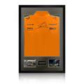 Lando Norris Signed McLaren F1 Shirt Premium Frame