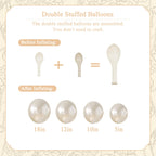 LANGASQUE Pearl White Balloon Arch Kit 101Pcs | Double Stuffed Balloons for Weddings & Parties