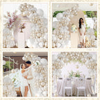 LANGASQUE Pearl White Balloon Arch Kit 101Pcs | Double Stuffed Balloons for Weddings & Parties