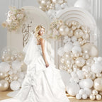 LANGASQUE Pearl White Balloon Arch Kit 101Pcs | Double Stuffed Balloons for Weddings & Parties