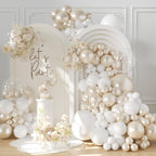 LANGASQUE Pearl White Balloon Arch Kit 101Pcs | Double Stuffed Balloons for Weddings & Parties