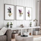 Set of 3 Wall Art – Large Floral Prints for Living Room