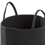 OLIVIA ROCCO Large Woven Cotton Laundry Basket With Handles Durable Rope Storage Bin For Clothes Toys Household Items Black Grey Natural