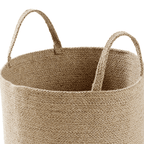 OLIVIA ROCCO Large Woven Cotton Laundry Basket With Handles Durable Rope Storage Bin For Clothes Toys Household Items Black Grey Natural
