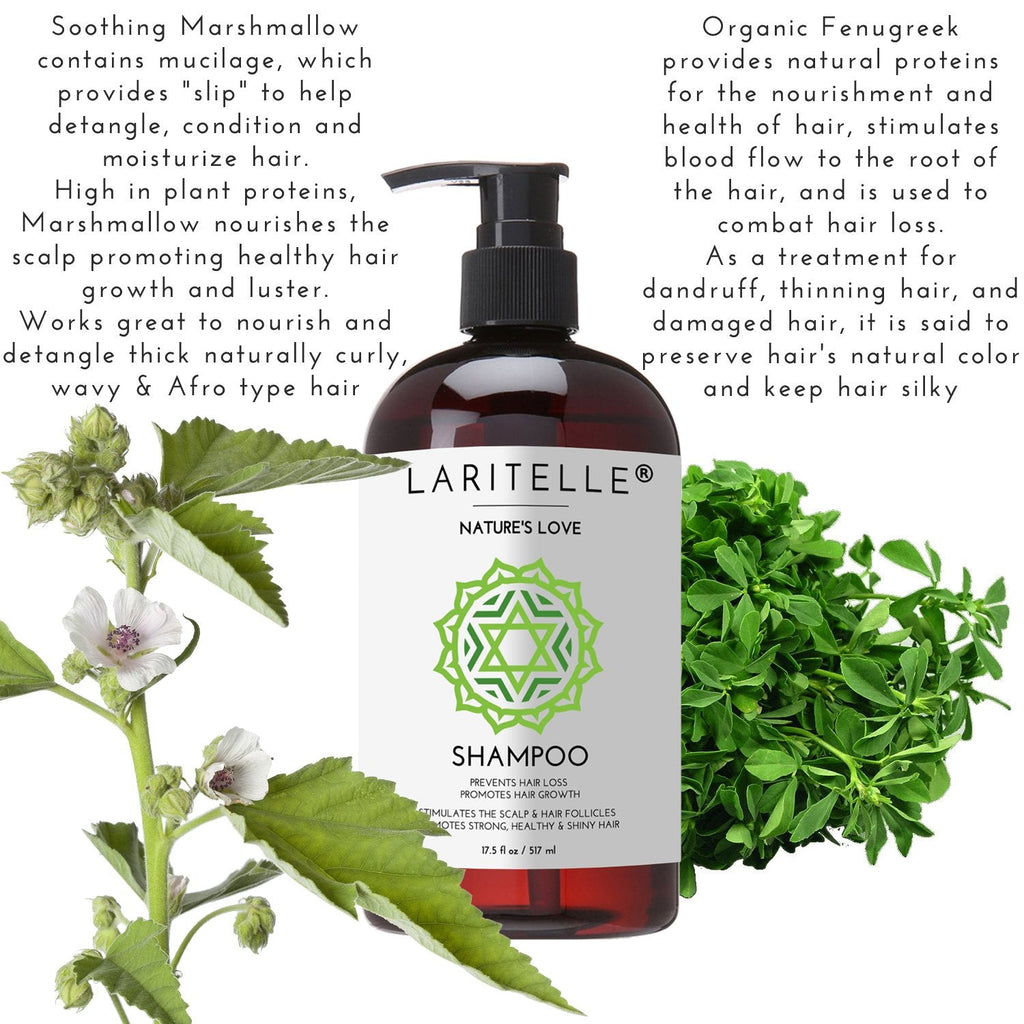 Laritelle Nature’s Love Organic Shampoo – 17.5 oz | Anti-Thinning Hair Growth, Color Safe, Made in California