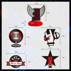 LARRAZABAL Rock and Roll Party Decorations – Born to Rock Glitter Banner, Swirls & Honeycomb Centerpieces