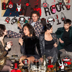 LARRAZABAL Rock and Roll Party Decorations – Born to Rock Glitter Banner, Swirls & Honeycomb Centerpieces