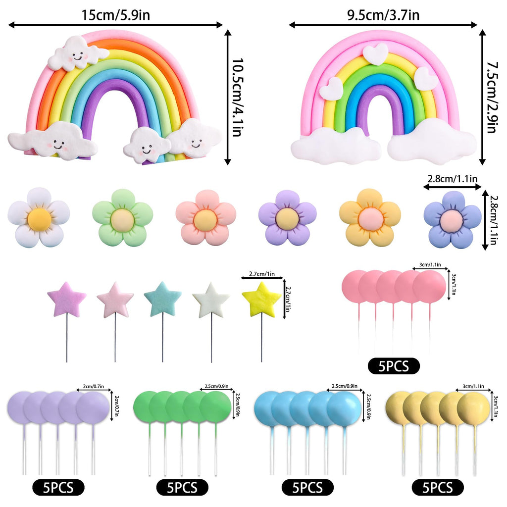 LAST HOE DOWN Rainbow Cake Topper – Boho Pastel Party Decor