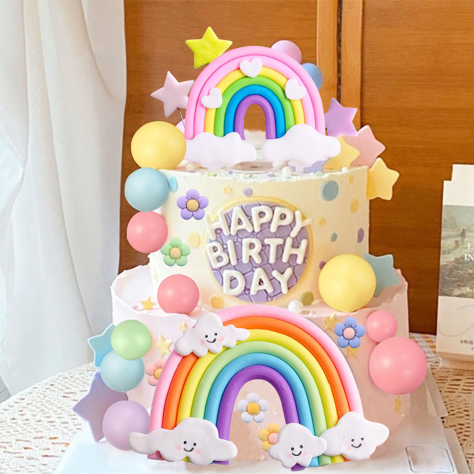 LAST HOE DOWN Rainbow Cake Topper – Boho Pastel Party Decor