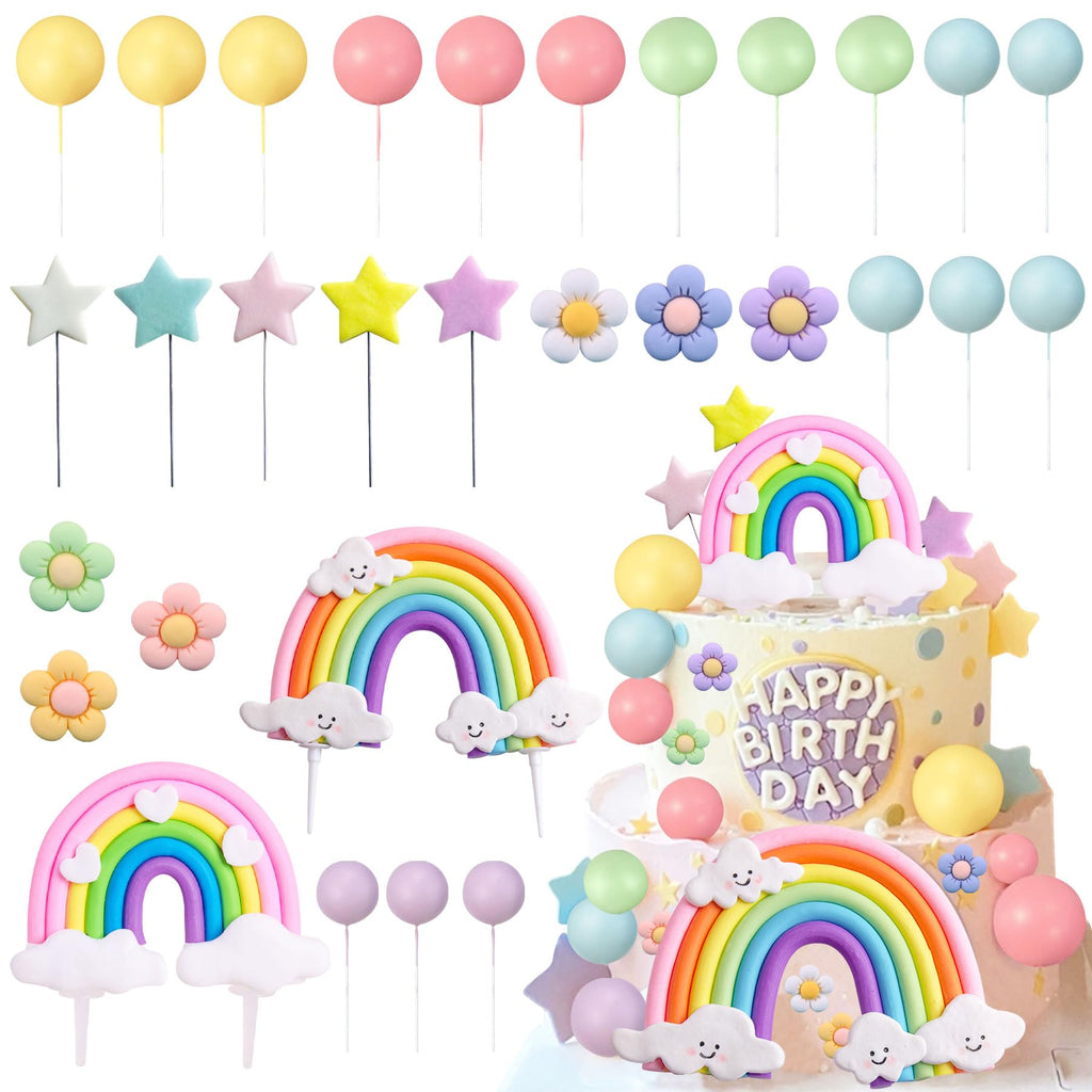 LAST HOE DOWN Rainbow Cake Topper – Boho Pastel Party Decor