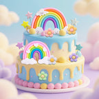 LAST HOE DOWN Rainbow Cake Topper – Boho Pastel Party Decor