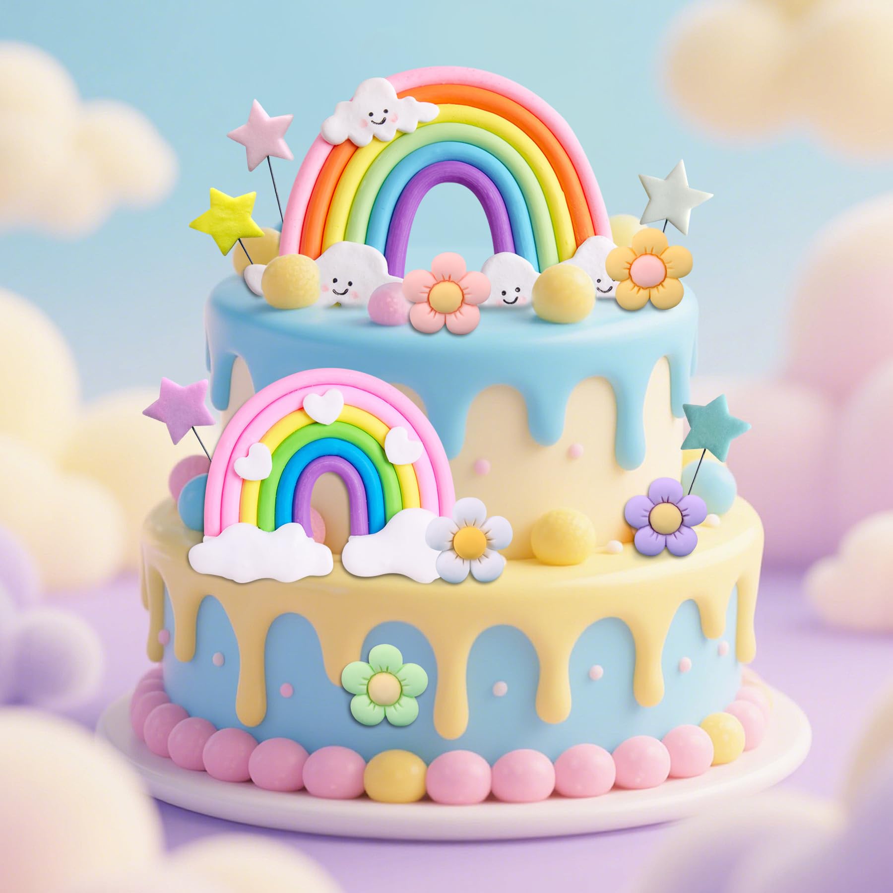 LAST HOE DOWN Rainbow Cake Topper – Boho Pastel Party Decor