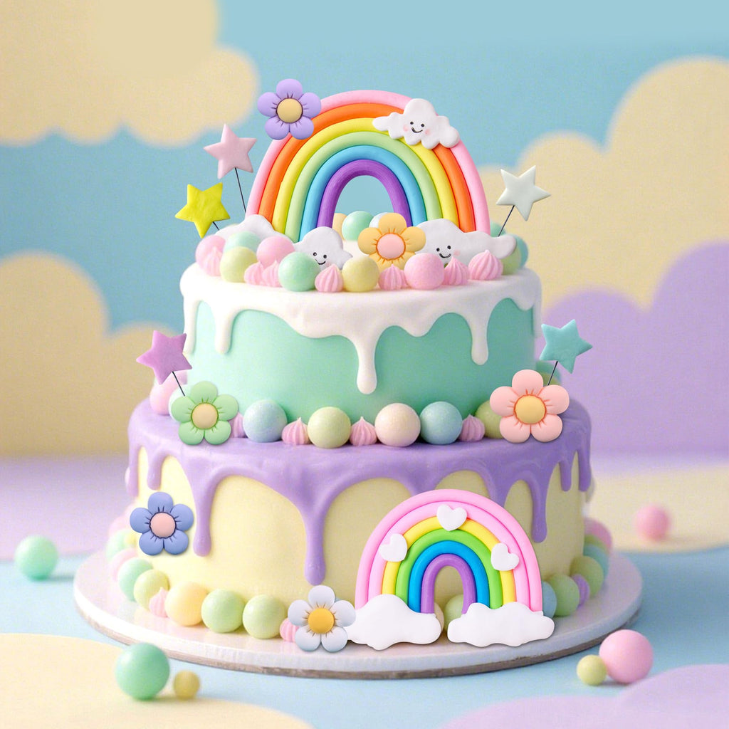 LAST HOE DOWN Rainbow Cake Topper – Boho Pastel Party Decor
