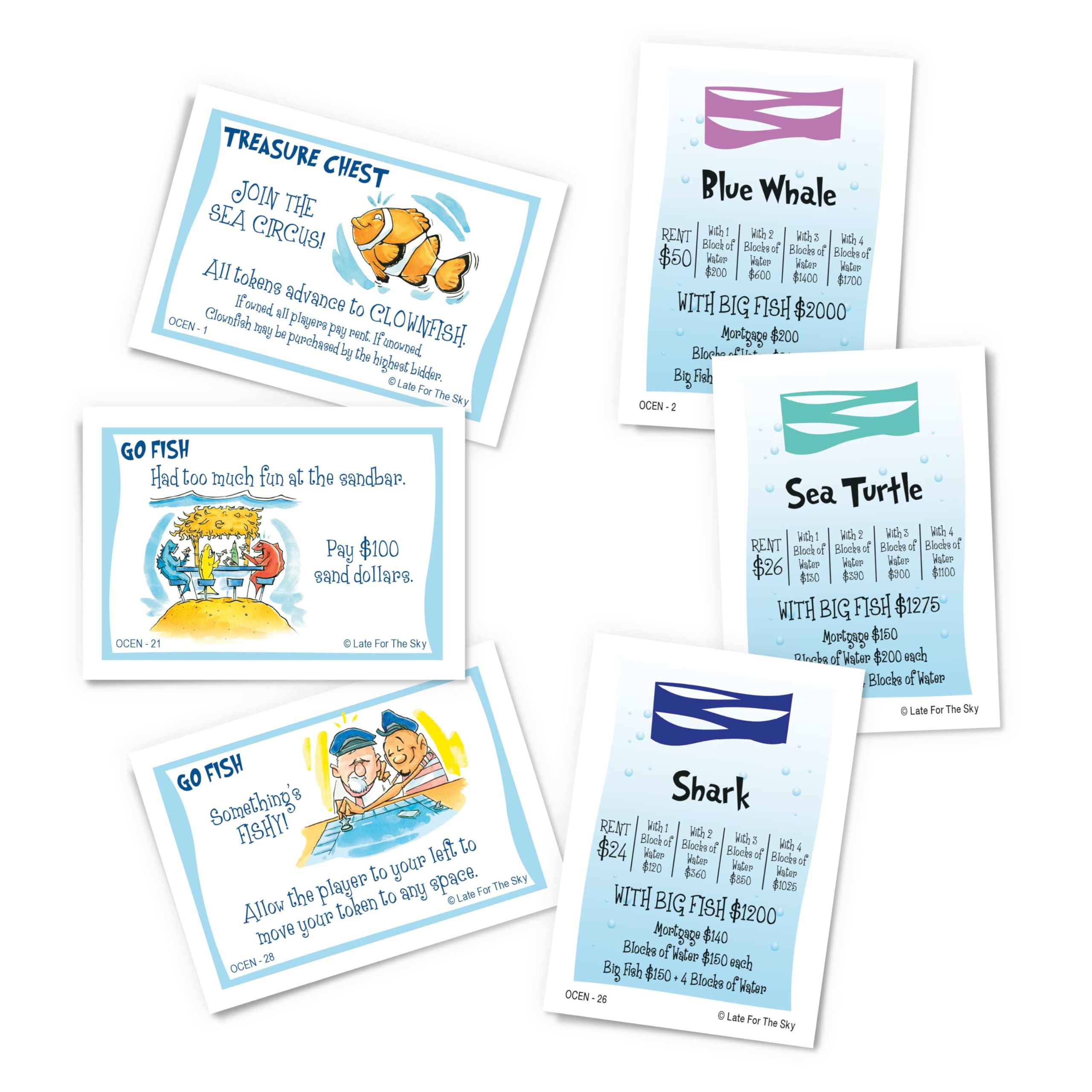 Late for the Sky Ocean-Opoly Board Game – Family Strategy & Marine Life Adventure for 2-6 Players
