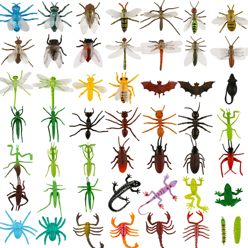 Laxdacee 100 Pcs Realistic Mini Bugs – Kids Insect Figures, Party Favors