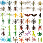 Laxdacee 100 Pcs Realistic Mini Bugs – Kids Insect Figures, Party Favors