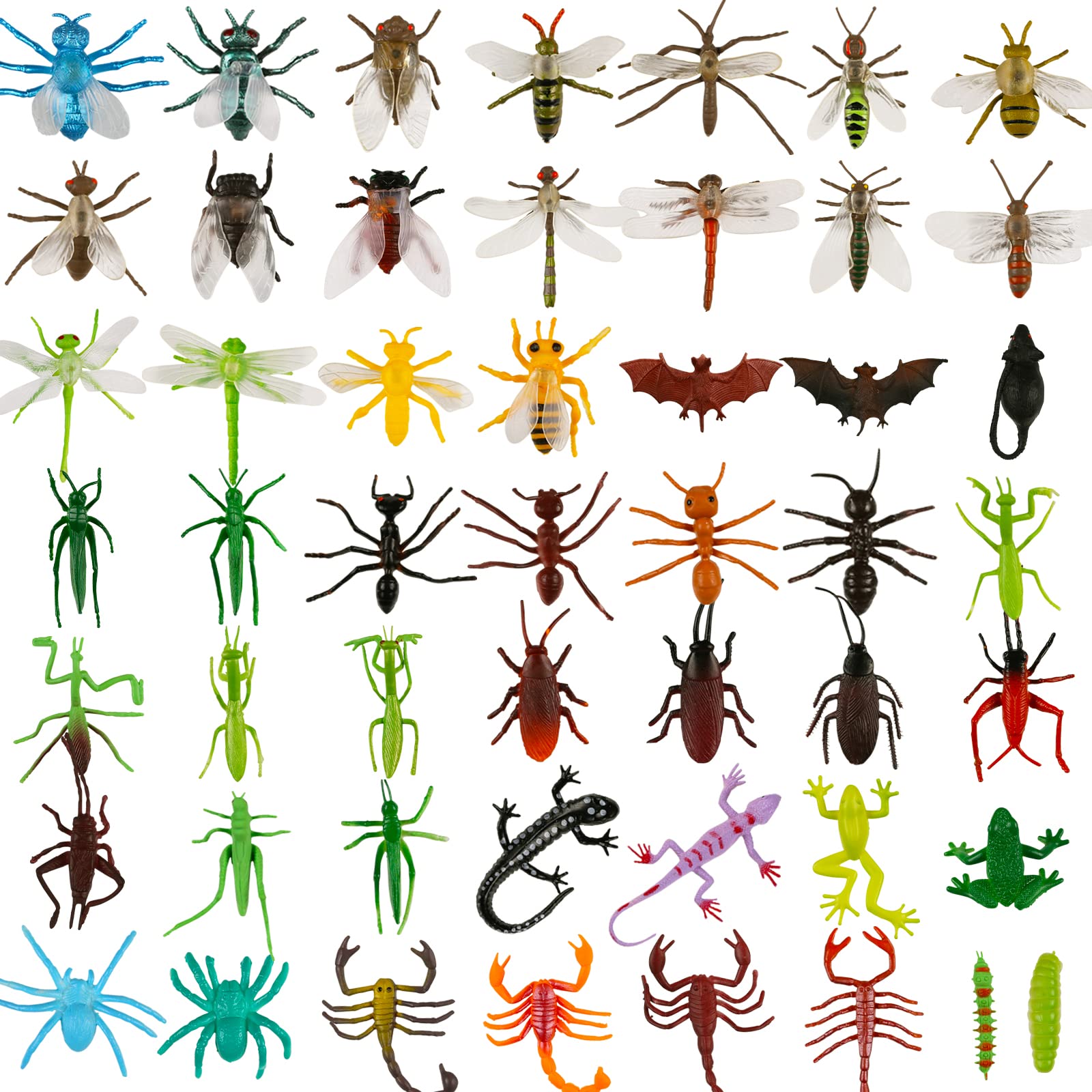 Laxdacee 100 Pcs Realistic Mini Bugs – Kids Insect Figures, Party Favors