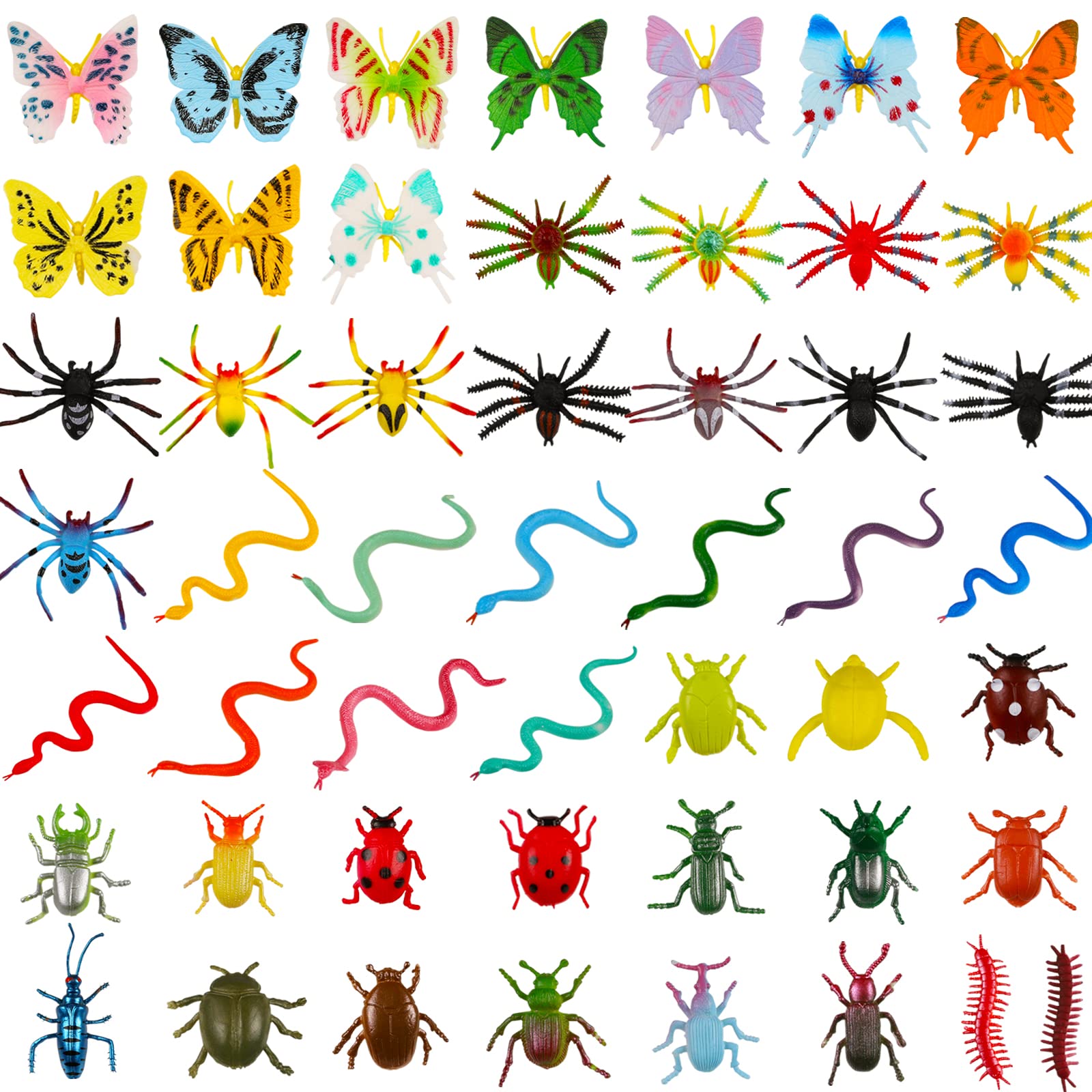 Laxdacee 100 Pcs Realistic Mini Bugs – Kids Insect Figures, Party Favors
