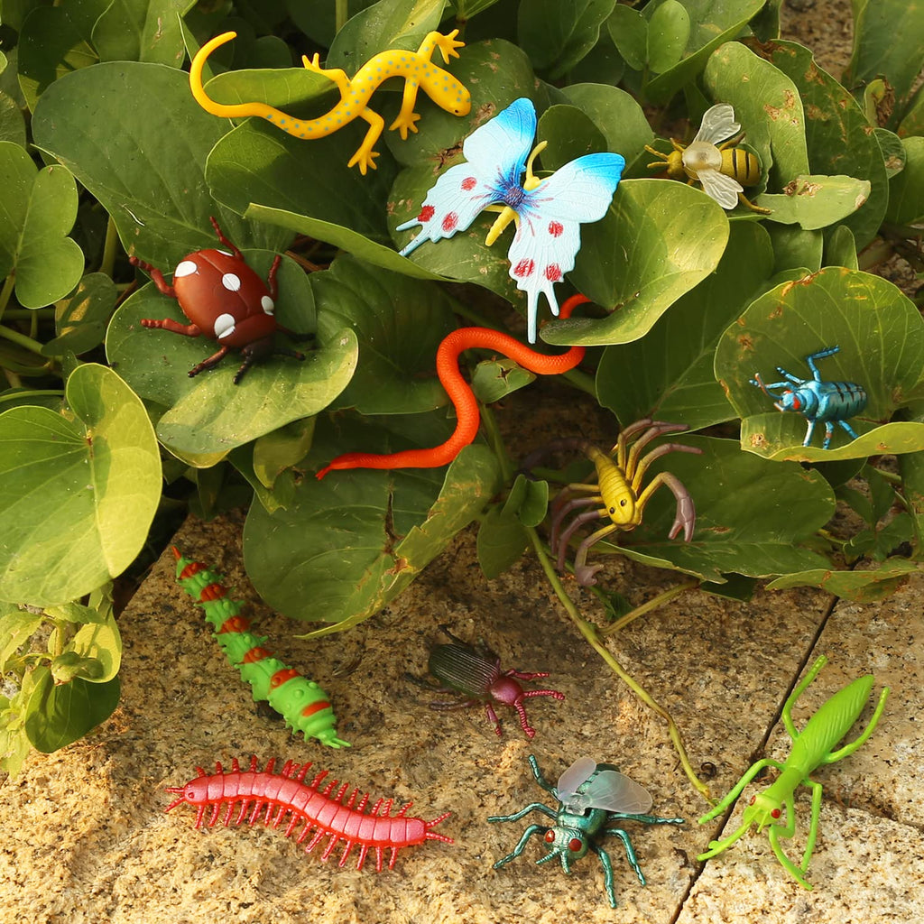 Laxdacee 100 Pcs Realistic Mini Bugs – Kids Insect Figures, Party Favors