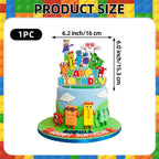 LDAKZFV 25Pcs Number Blocks Birthday Party Supplies – Cake Topper & 24 Cupcake Toppers