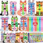 LEASEN 32-Pack Mini Bubble Wands & Valentine Animal Cards – Classroom Party Favors