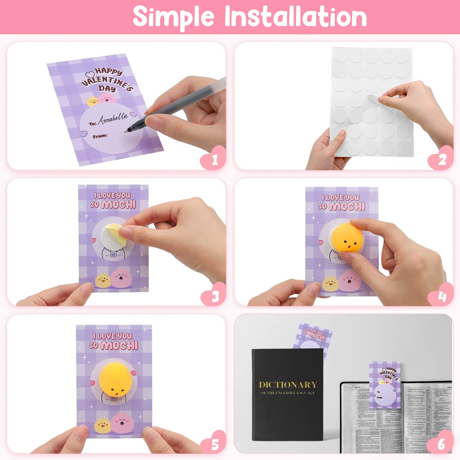 LEASEN 28 Pack Valentines Day Gifts for Kids – Mochi Squishies & Greeting Cards | Classroom Party Favors