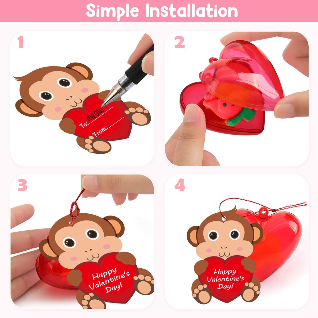 LEASEN 28-Pack Valentine Mochi Squishies with Cards – Kids Classroom Party Favors