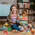 LEBOCADO 6-in-1 Dino Building Blocks – 12 Pack Mini Dinosaur Sets for STEM Play & Party Favors