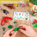 LEBOCADO 6-in-1 Dino Building Blocks – 12 Pack Mini Dinosaur Sets for STEM Play & Party Favors