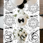 Lecheme Black Bow Birthday Decorations Kit | Elegant Coquette Party Supplies for 24 | Plates, Napkins, Banner & Tablecloth