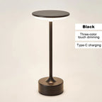 LED Table Lamp Touch Sensor Night Light – USB Rechargeable Portable Wireless Lamp for Bedroom, Restaurant, Hotel, or Bar